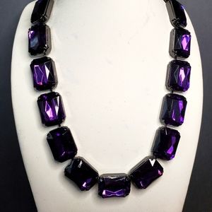 Joan Rivers Large Amethyst Lucite Chunky Necklace